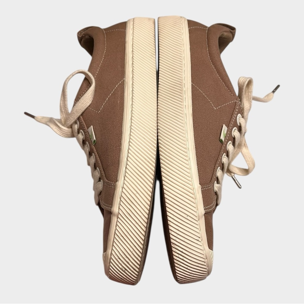 CARIUMA Taupe Canvas Sneakers Eco-Friendly Casual Lace-Up Women 9.5 / Men 8 - Picture 7 of 10